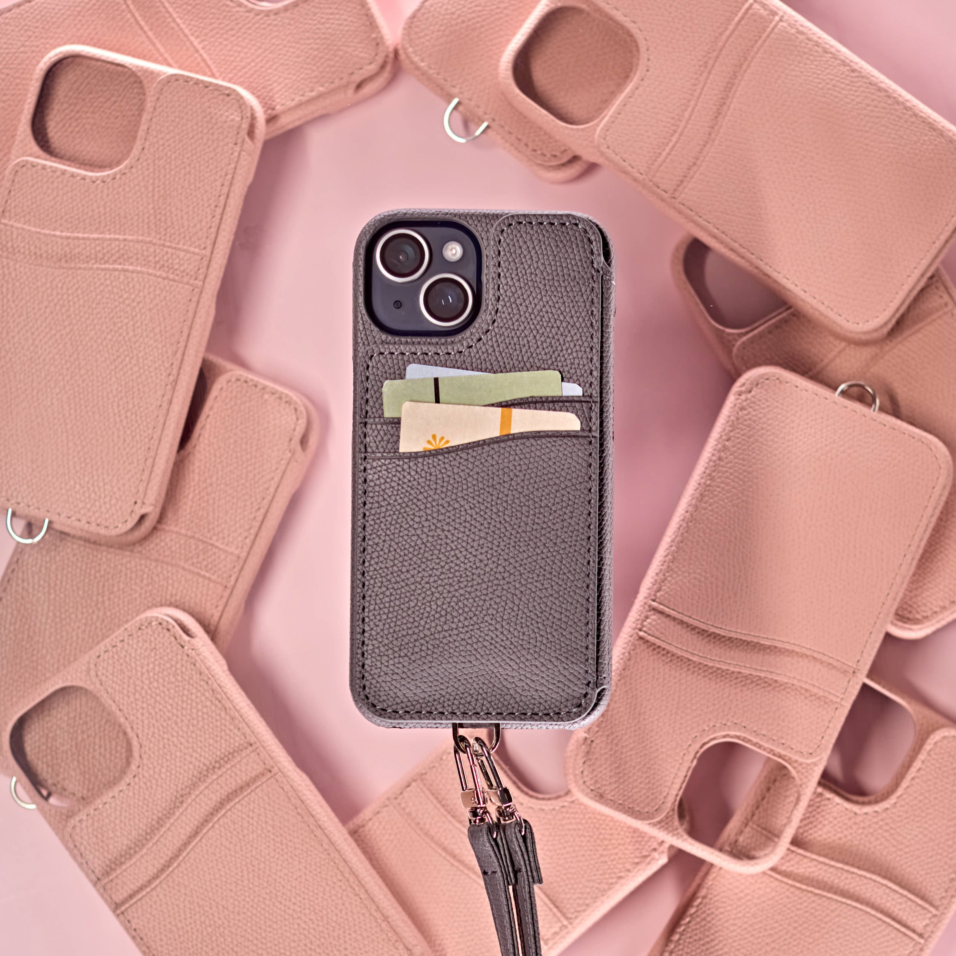 スマホショルダー ストラップ付きケース(全3色)