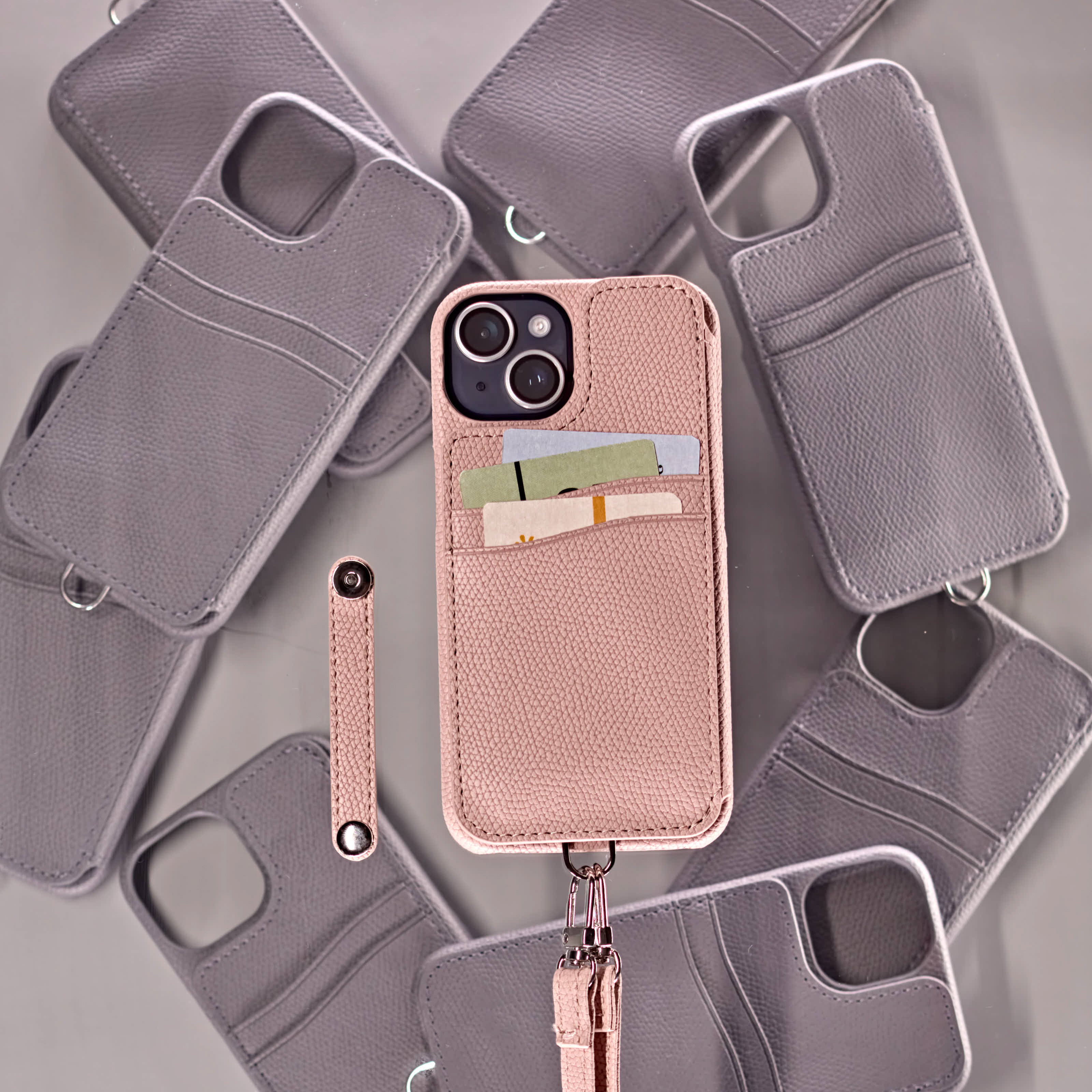 スマホショルダー ストラップ付きケース(全3色)